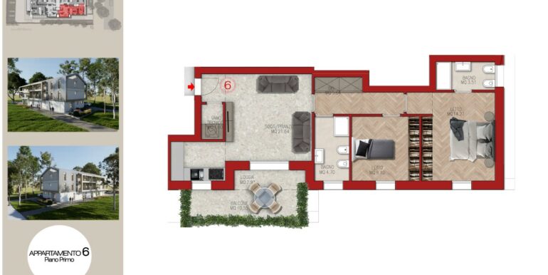 Foto 10 Appartamento N.6 Piano Primo