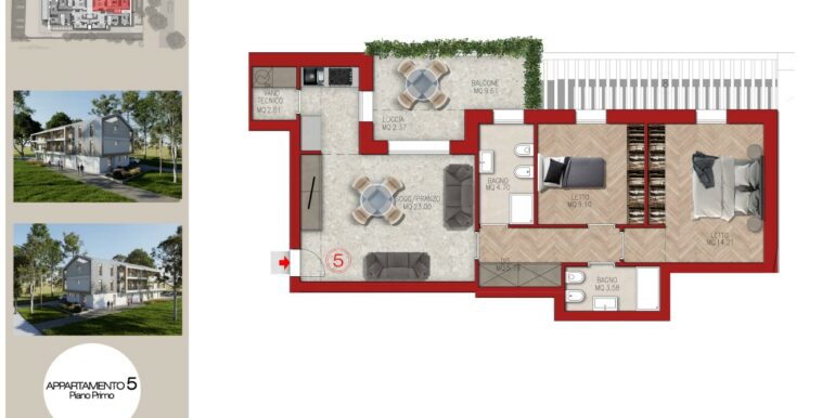 Foto 9 Appartamento N.5 Piano Primo